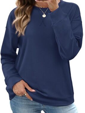 New Sz Small Women's Casual Navy Pullover Sweatshirt
